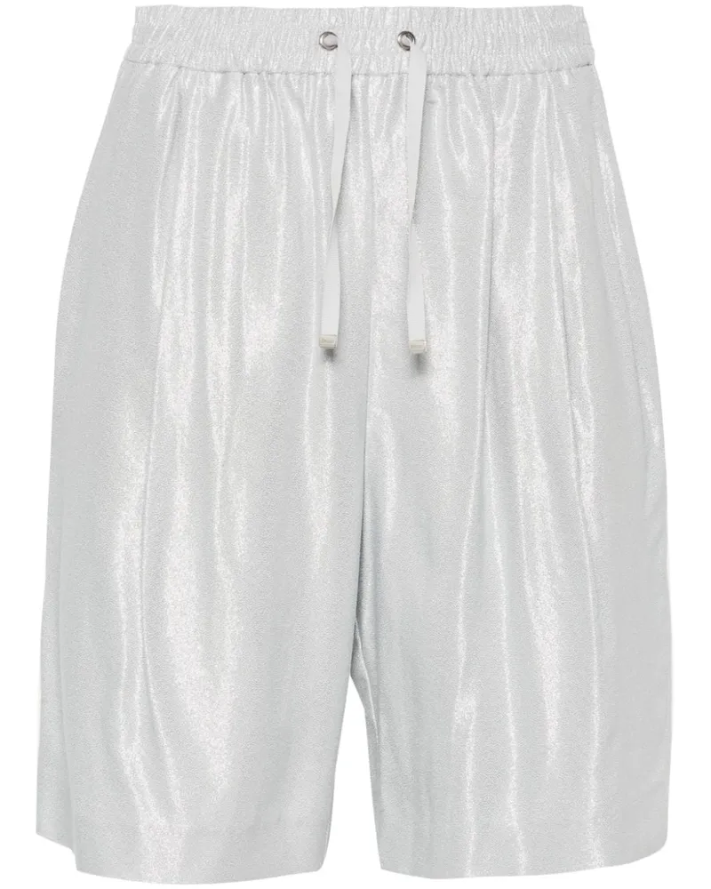 Herno Shorts mit Faltendetail - Silber Silber
