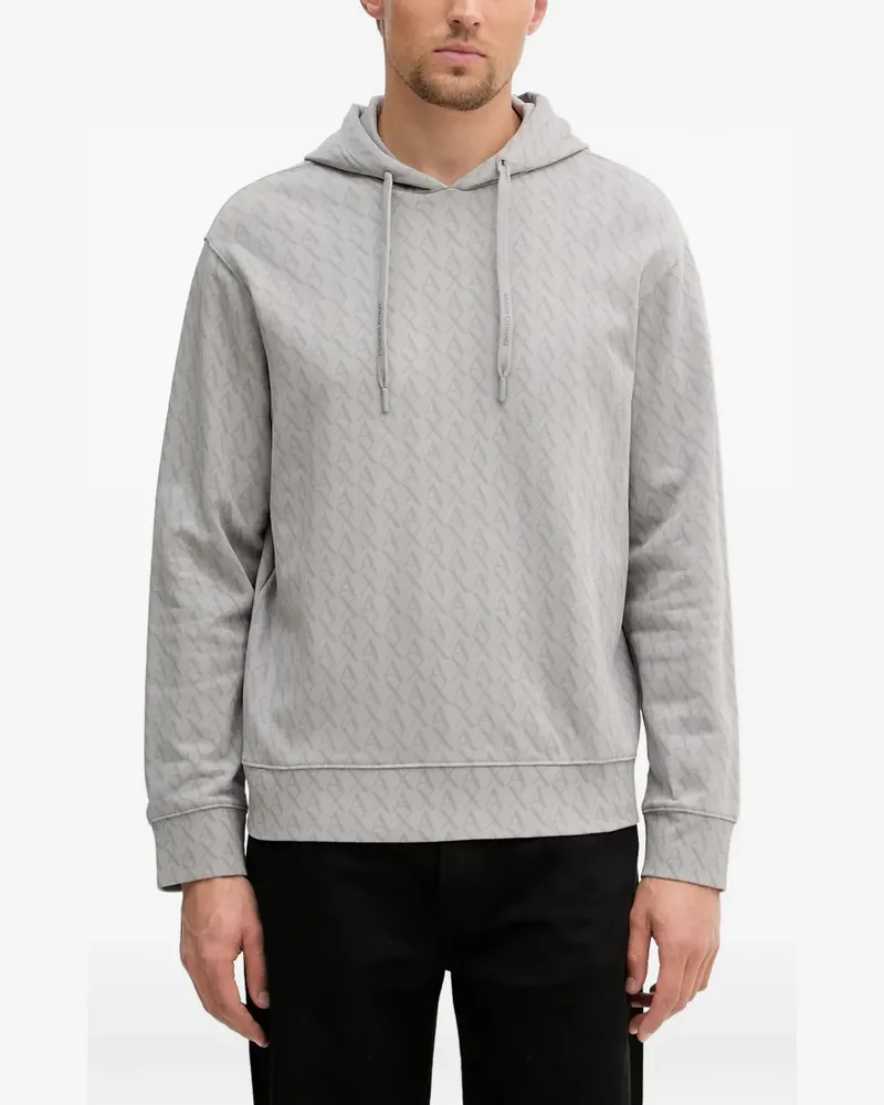Armani Exchange monogram-pattern hoodie - Grau Grau