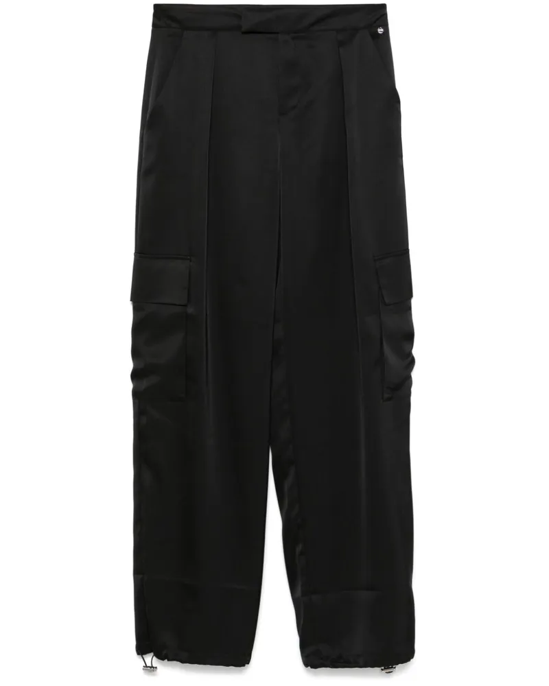HUGO BOSS Cargohose aus Satin - Schwarz Schwarz