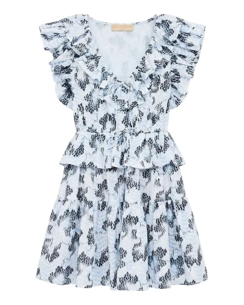 Ulla Johnson Gestuftes Celie Minikleid mit Rüschen - Blau Blau