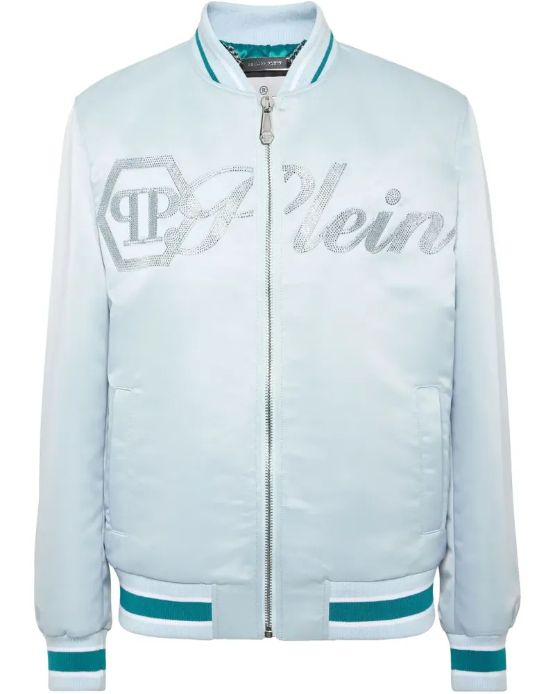 Philipp Plein Bomberjacke aus Satin - Blau Blau