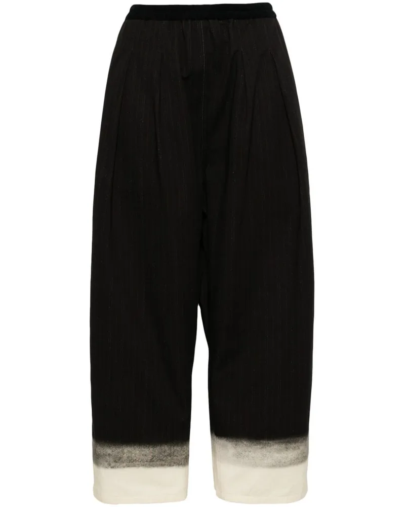 Maison Margiela Weite Hose mit Nadelstreifen - Schwarz Schwarz