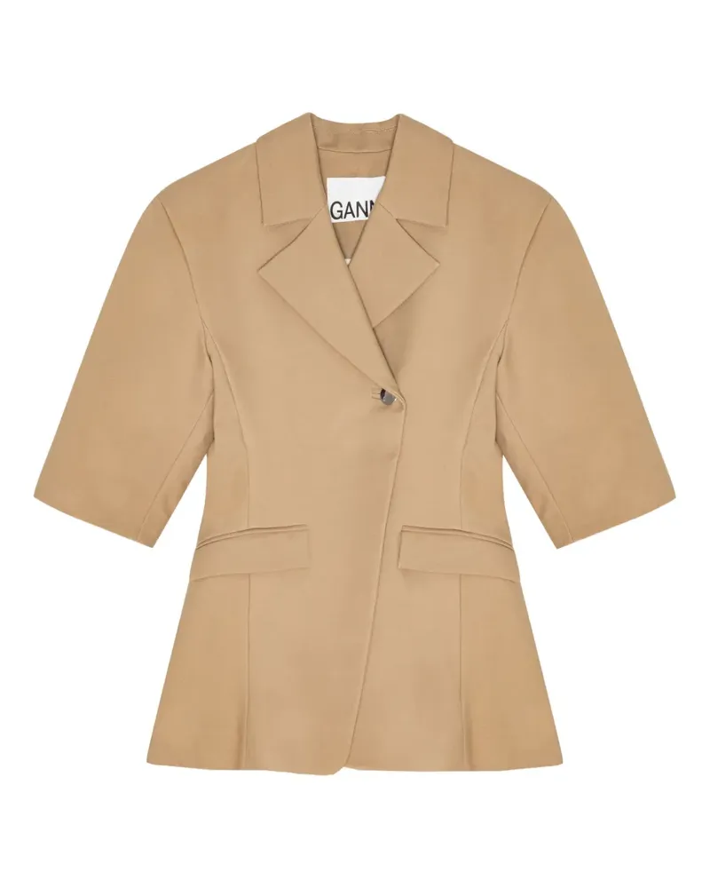 Ganni Blazer mit kurzen Ärmeln - Nude Nude