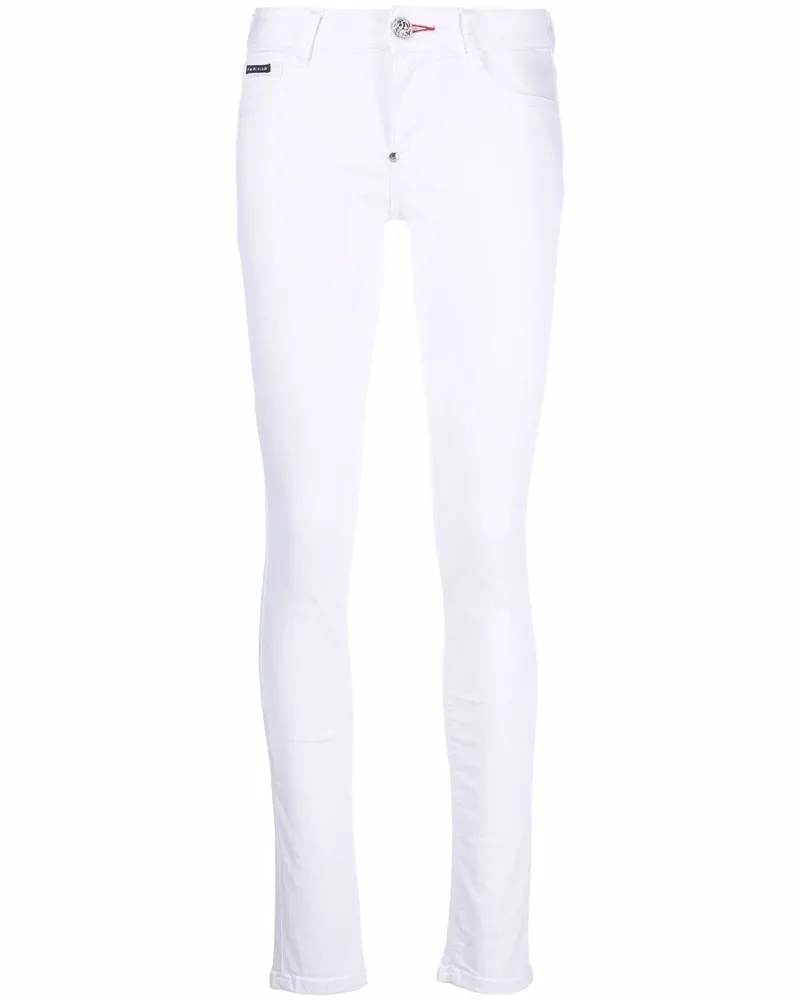 Philipp Plein Hoch sitzende Skinny-Jeggings - Weiß Weiß