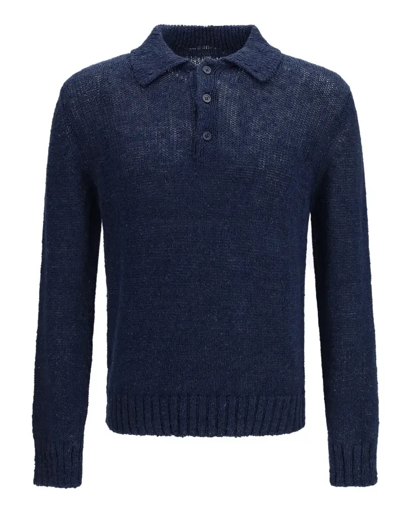 Sunflower linen polo top - Blau Blau