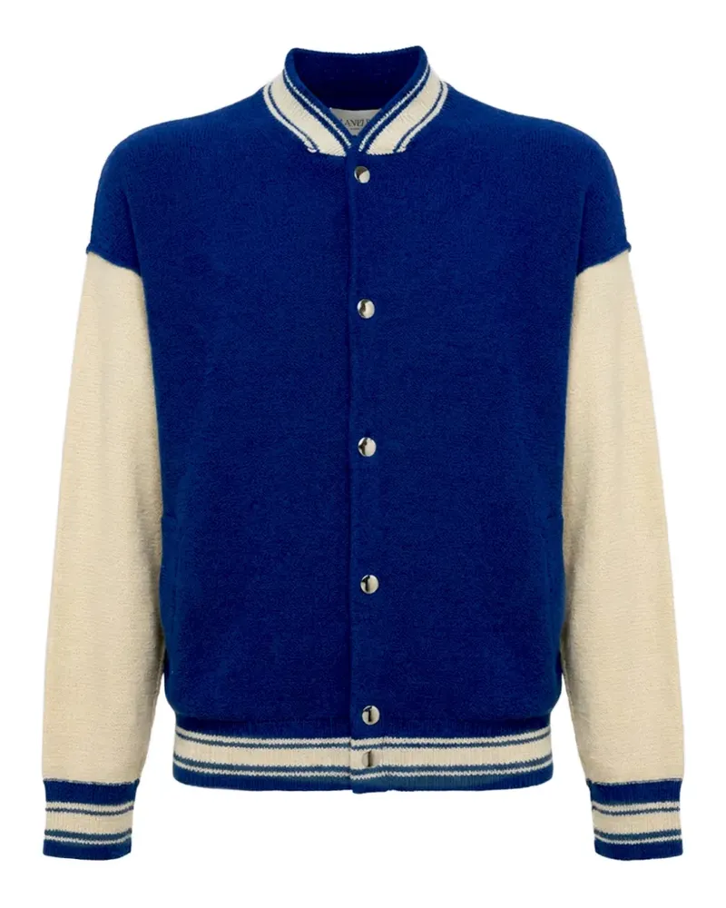 Laneus Gestrickte Bomberjacke - Blau Blau