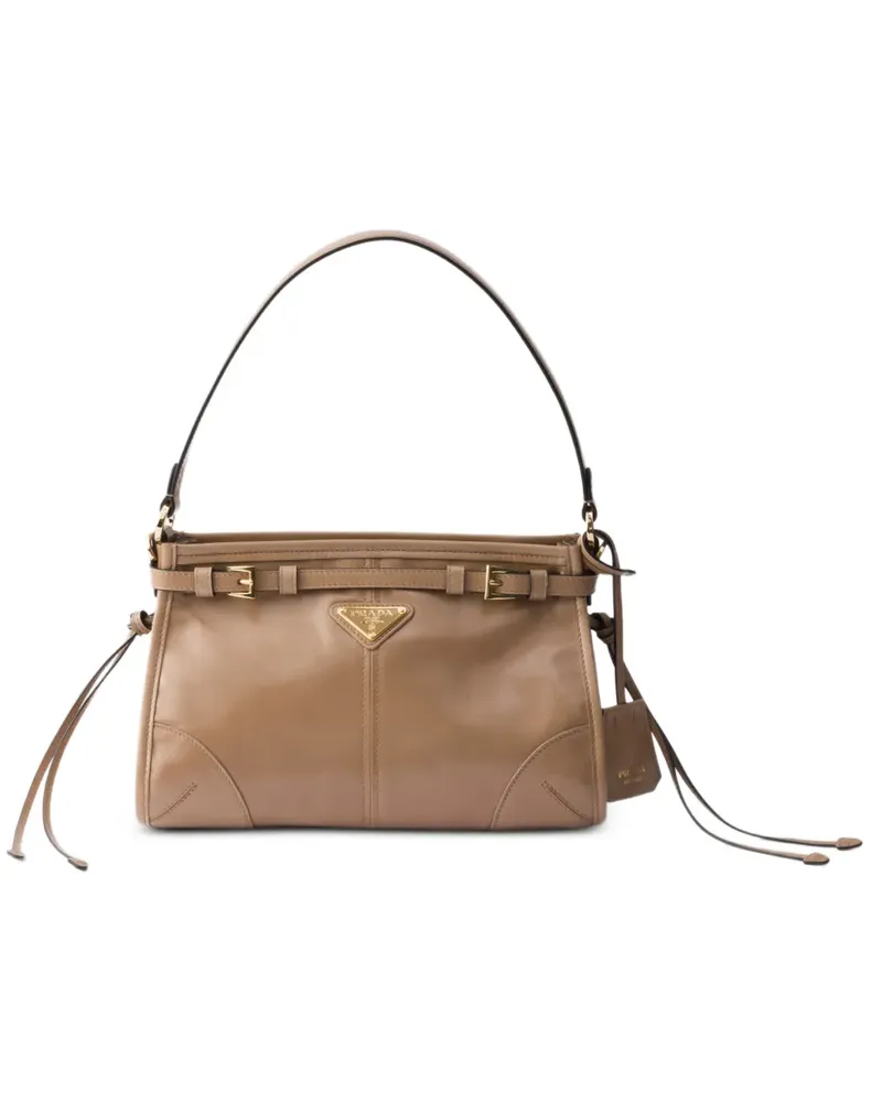 Prada Bonnie small leather handbag - Nude Nude
