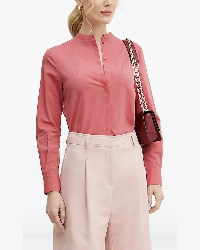 HUGO BOSS Hemd mit Mandarinkragen - Rosa Rosa
