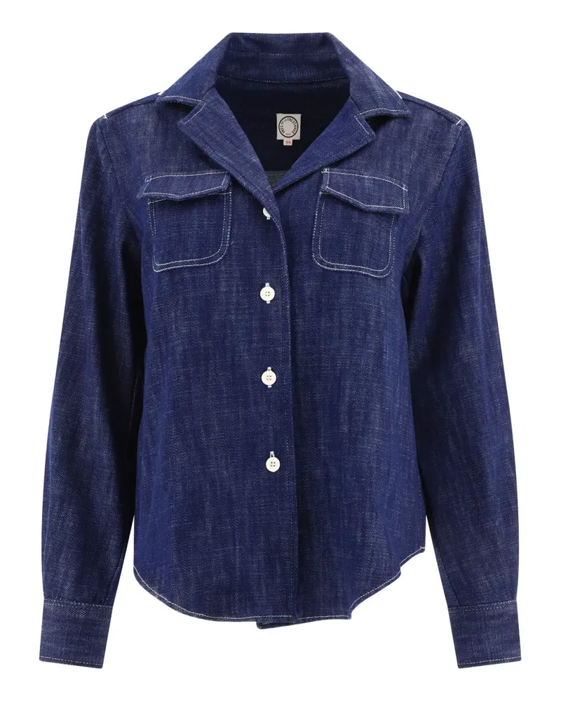 Inès de la Fressange Button-down-Hemd mit Taschen - Blau Blau