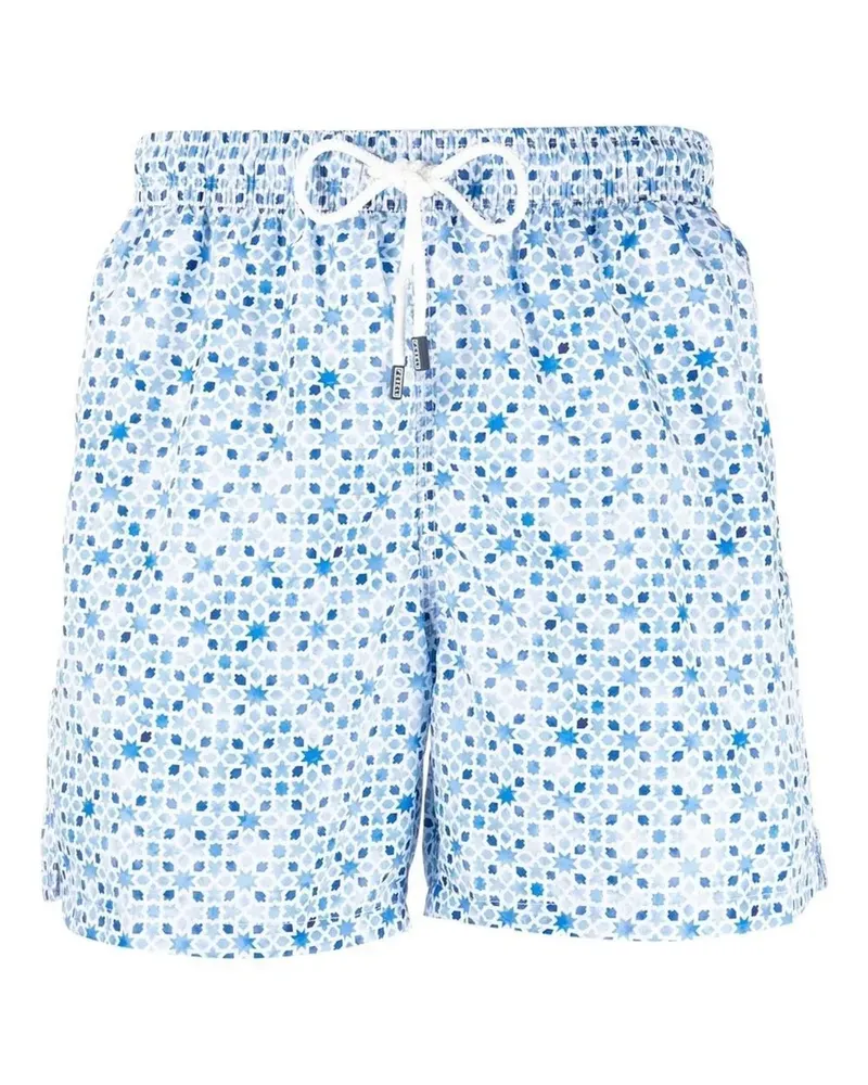 Fedeli Madeira Badeshorts mit Pool-Print - Blau Blau