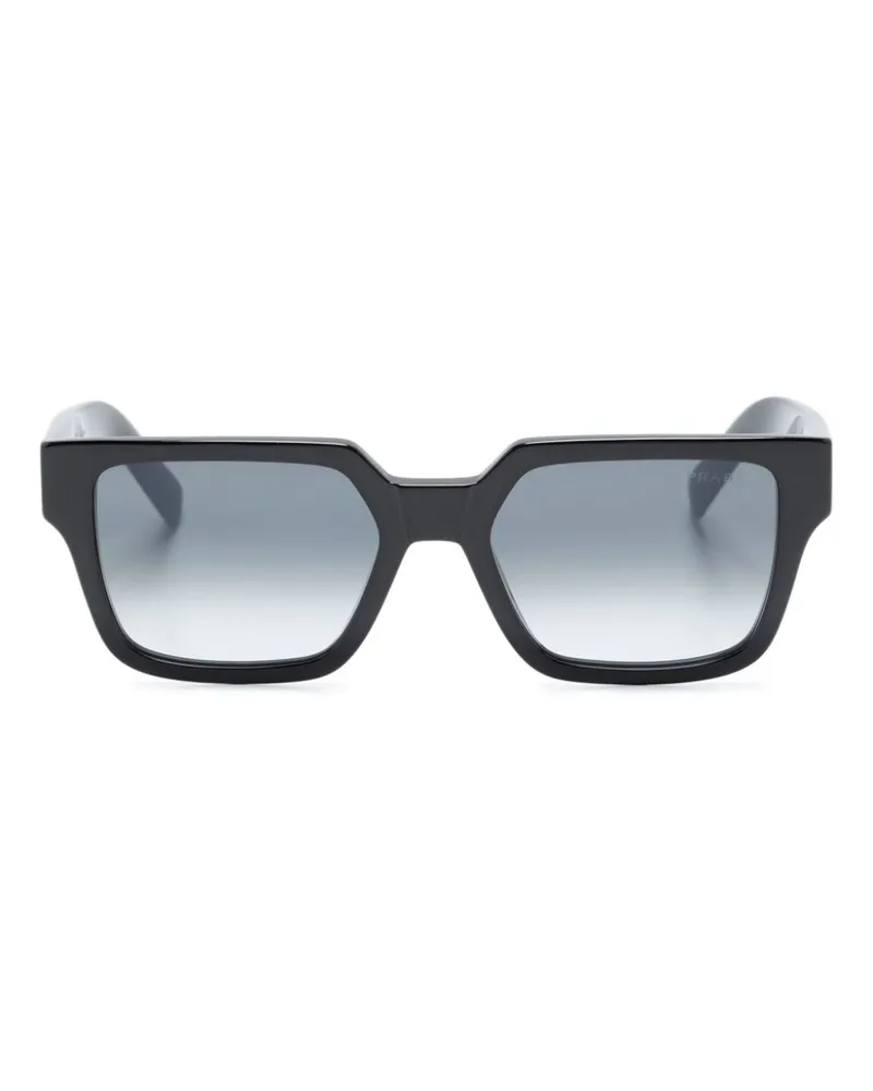 Prada Sonnenbrille mit eckigem Gestell - Schwarz Schwarz