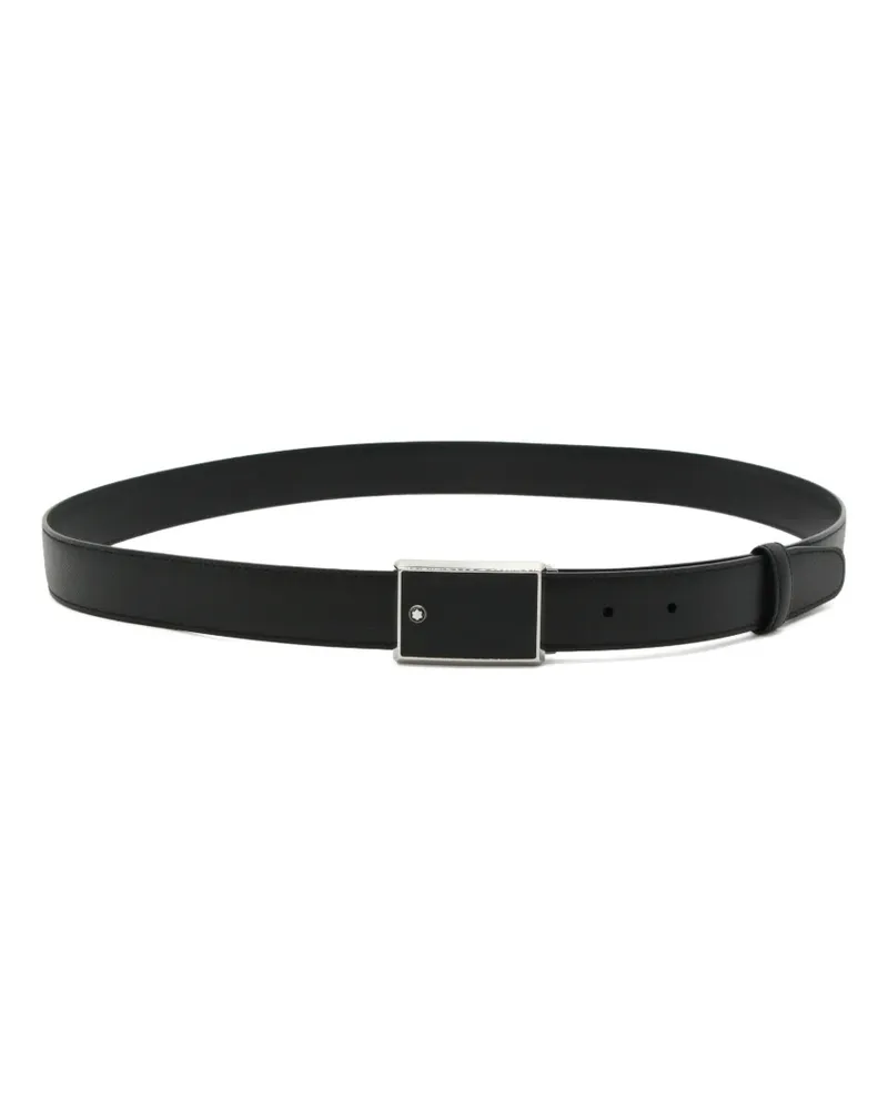 Montblanc logo-plaque leather belt - Schwarz Schwarz