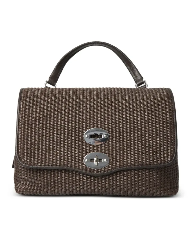 Zanellato raffia turn-lock tote bag - Braun Braun