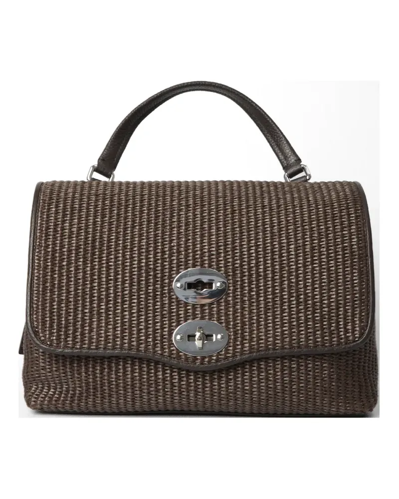 Zanellato raffia turn-lock tote bag - Braun Braun