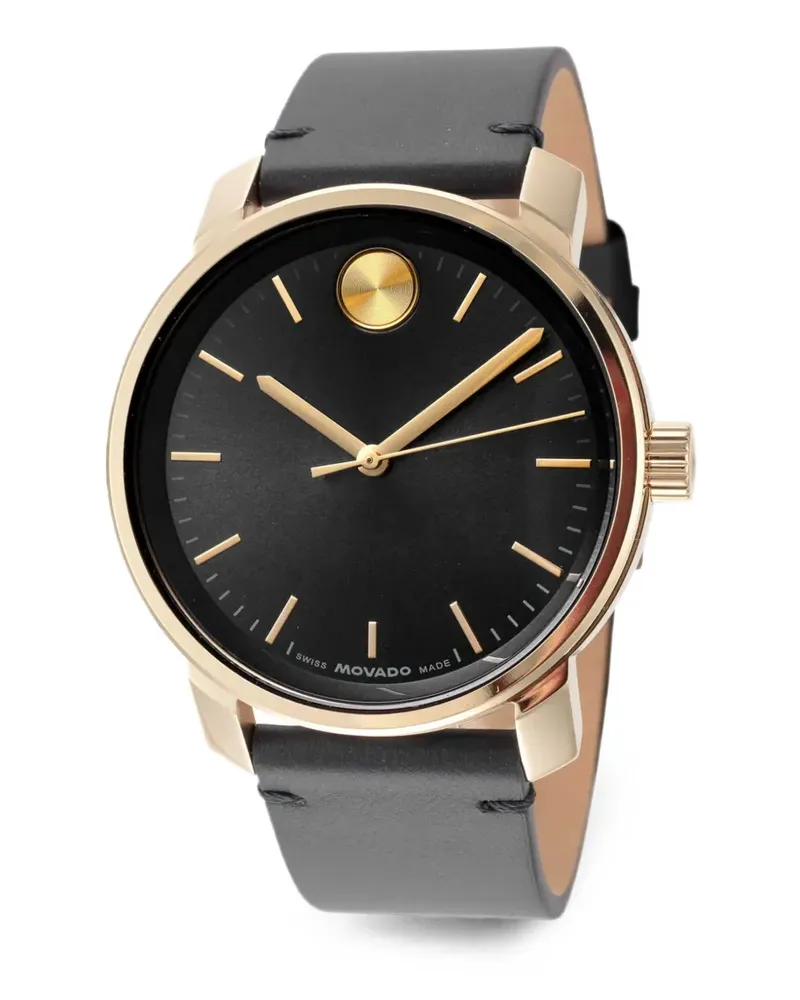 Movado Trend 41mm leather watch - Schwarz Schwarz