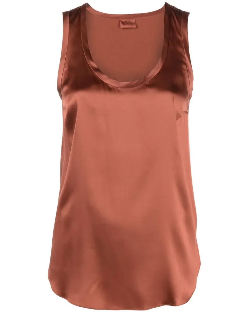 Brunello Cucinelli Seidentop mit U-Ausschnitt - Orange Orange
