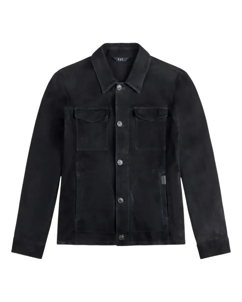 Fay Jacke aus Wildleder - Schwarz Schwarz