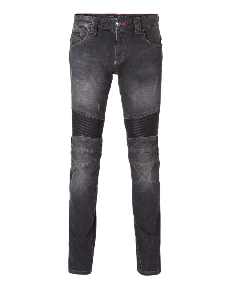 Philipp Plein Hatutu biker jeans - Schwarz Schwarz