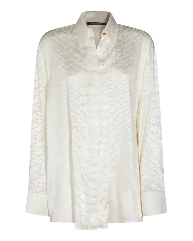 Roberto Cavalli snakeskin-effect shirt - Nude Nude