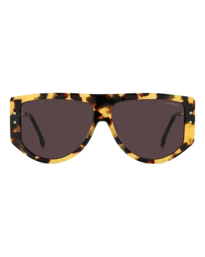Carrera tortoiseshell-effect geometric-frame sunglasses - Braun Braun