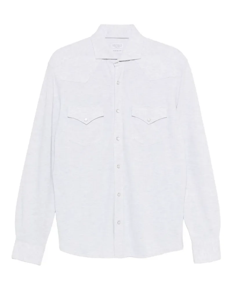 Brunello Cucinelli Hemd mit doppelter Tasche - Grau Grau
