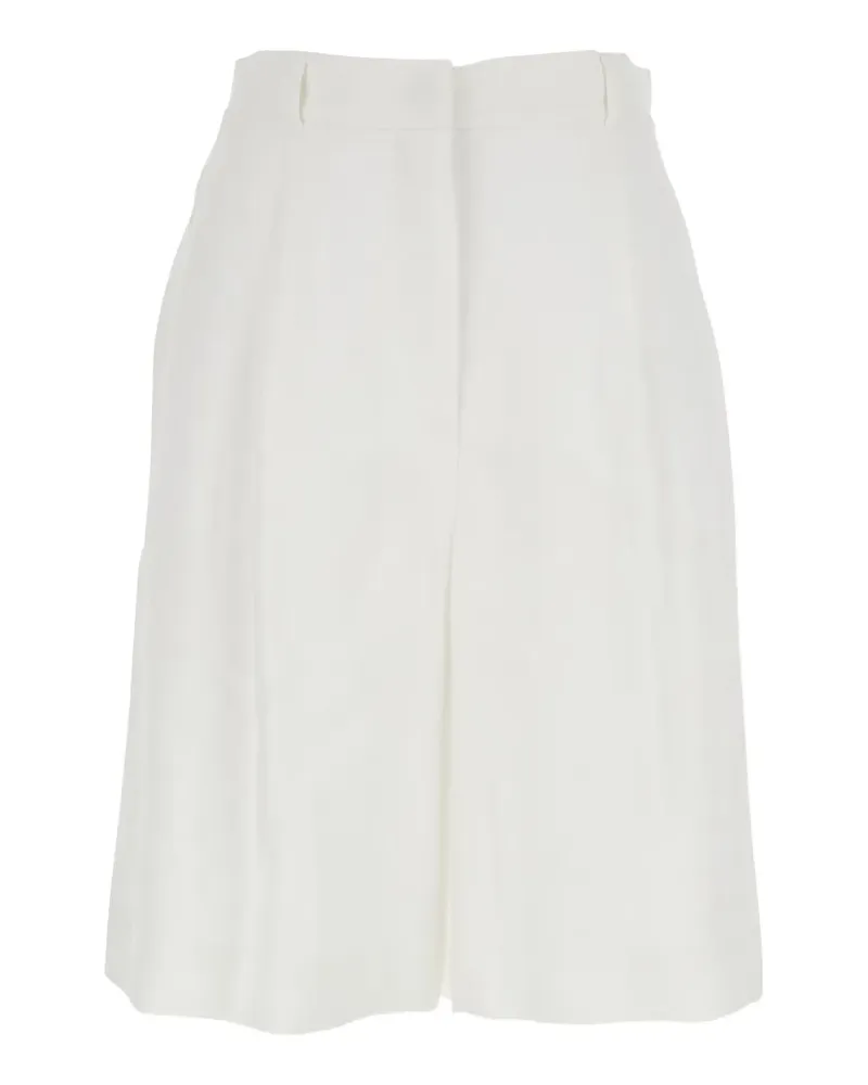 Max Mara pleat-detail linen shorts - Weiß Weiß
