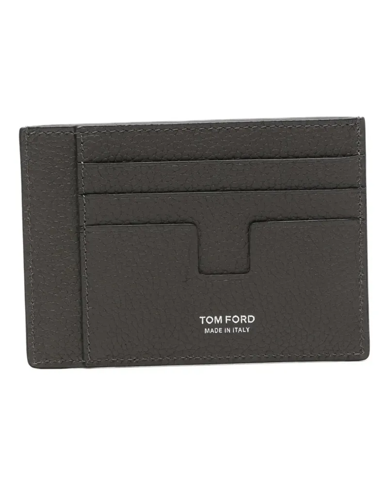 Tom Ford T-line grained leather cardholder - Grau Grau