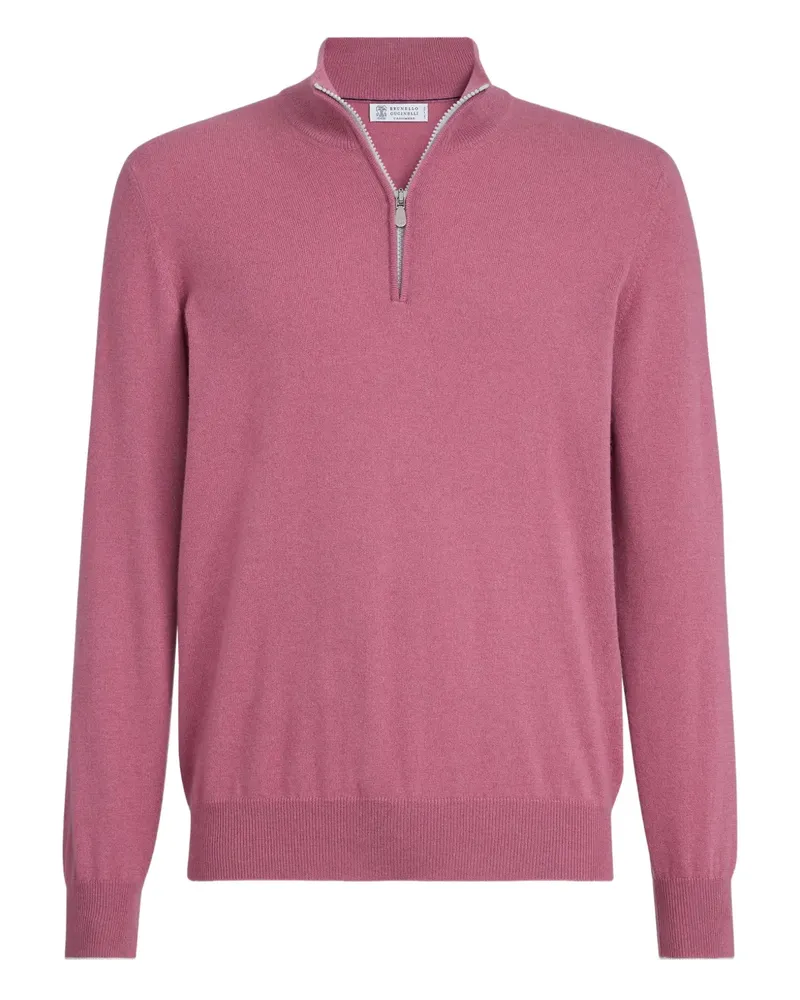 Brunello Cucinelli Kaschmirpullover mit Reißverschluss - Rosa Rosa