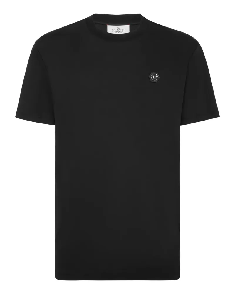 Philipp Plein T-Shirt mit Logo-Schild - Schwarz Schwarz