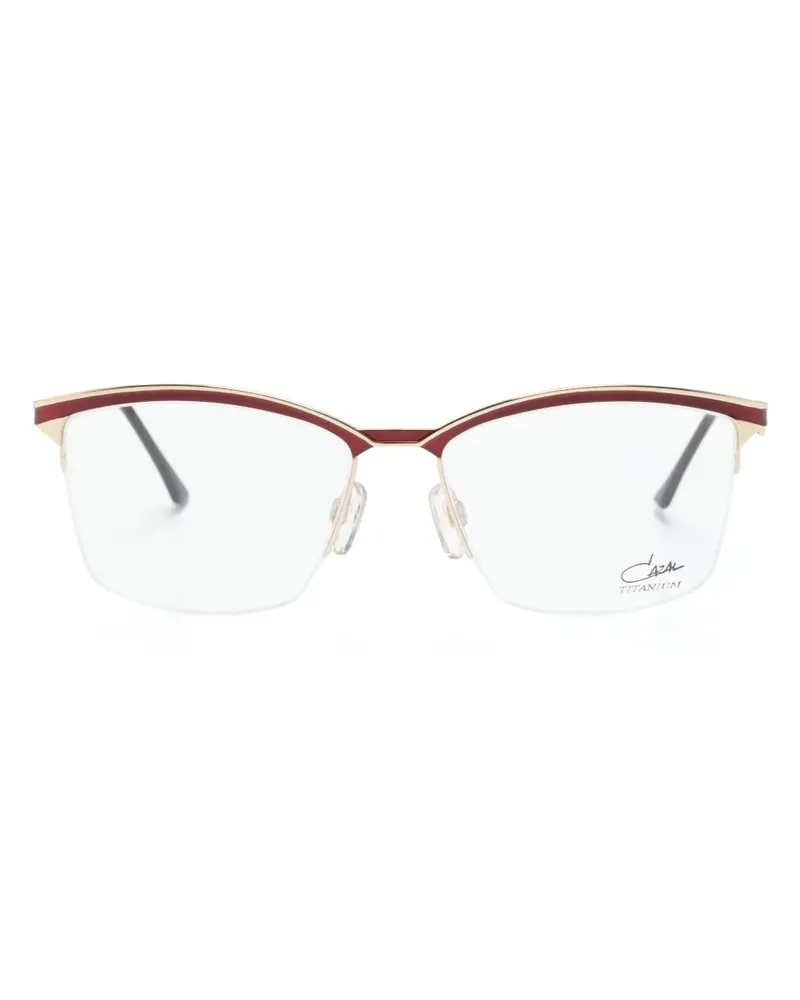 CAZAL Eckige Brille mit Logo-Gravur - Rot Rot