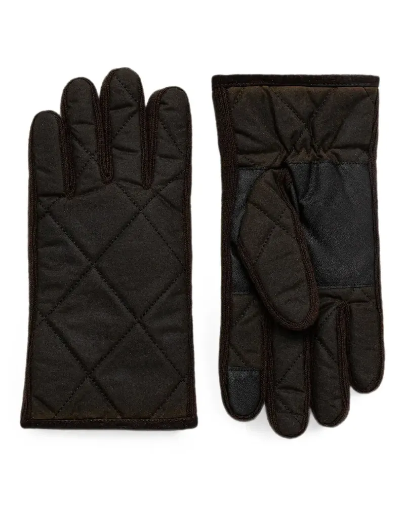 Barbour quilted leather-panel gloves - Braun Braun