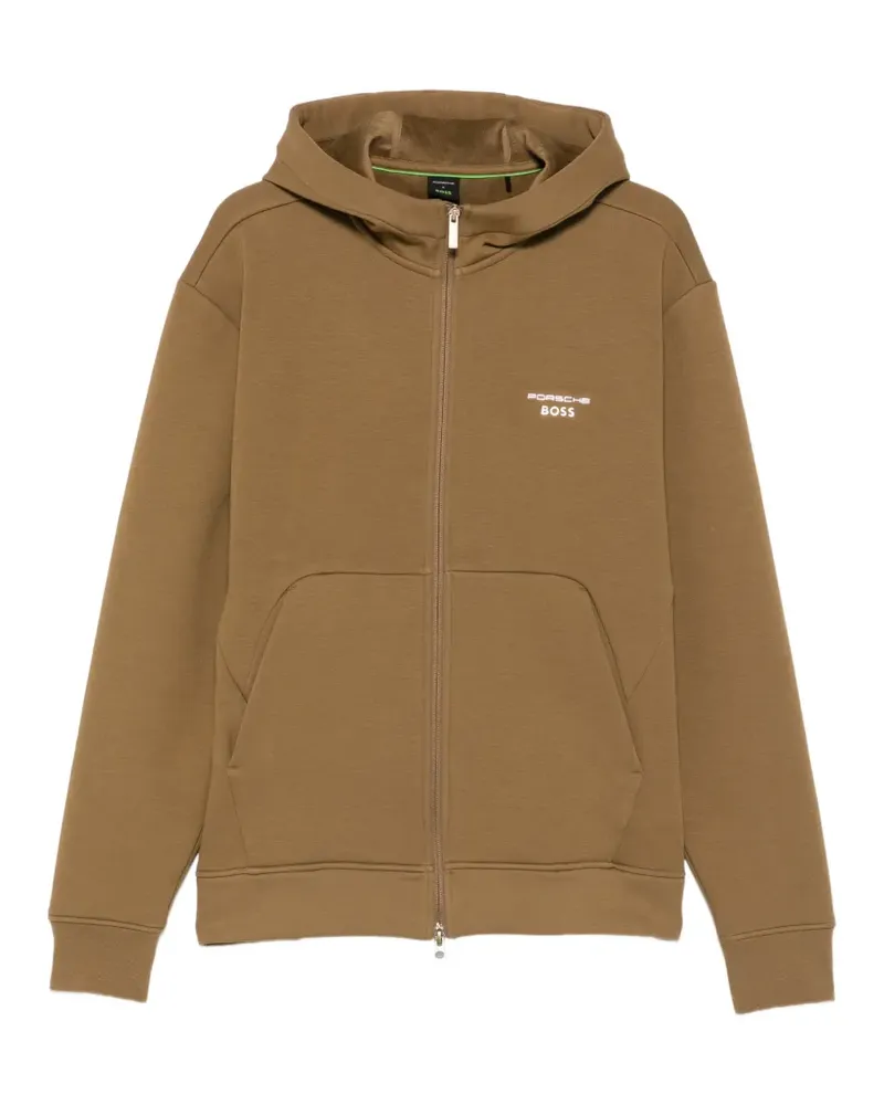 HUGO BOSS x Relaxed-Fit Kapuzenjacke mit Logo - Grün Grün