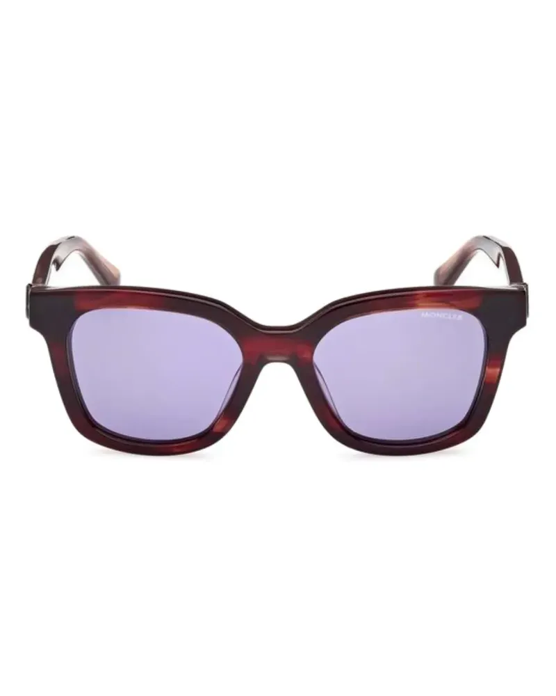 Moncler Sonnenbrille mit eckigem Gestell - Braun Braun