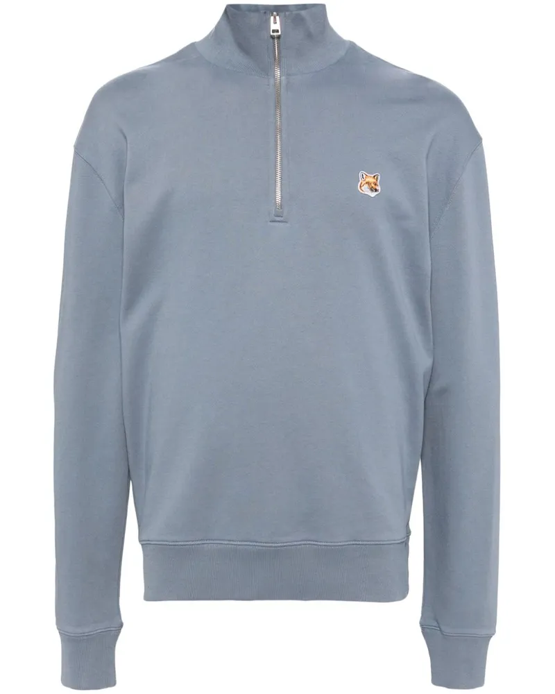 Kitsuné Sweatshirt mit Fox Head-Patch - Blau Blau