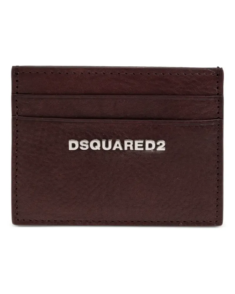 Dsquared2 logo-plaque leather card holder - Braun Braun