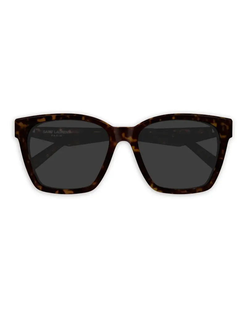 Saint Laurent Eckige Sonnenbrille in Schildpattoptik - Braun Braun