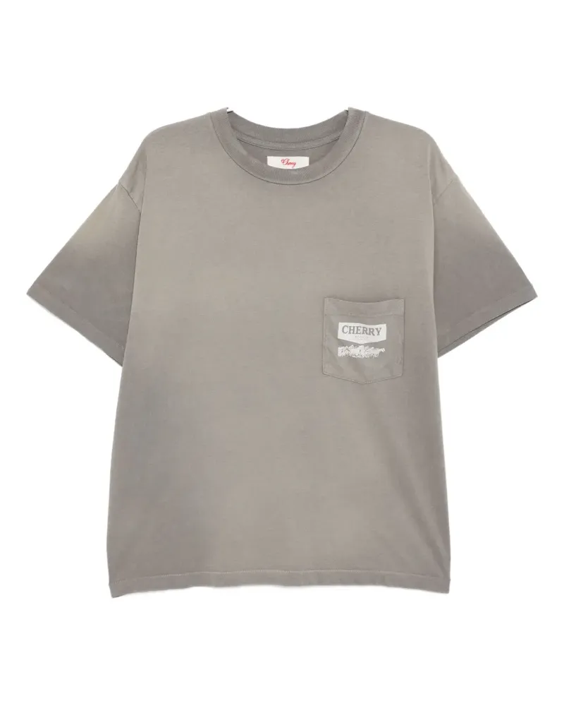 CHERRY LA T-Shirt mit Zickzackmuster - Grau Grau
