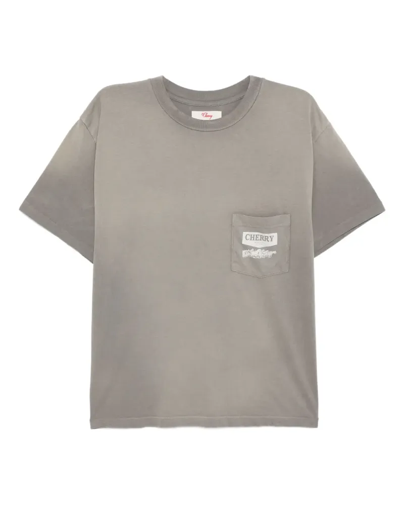 CHERRY LA T-Shirt mit Zickzackmuster - Grau Grau