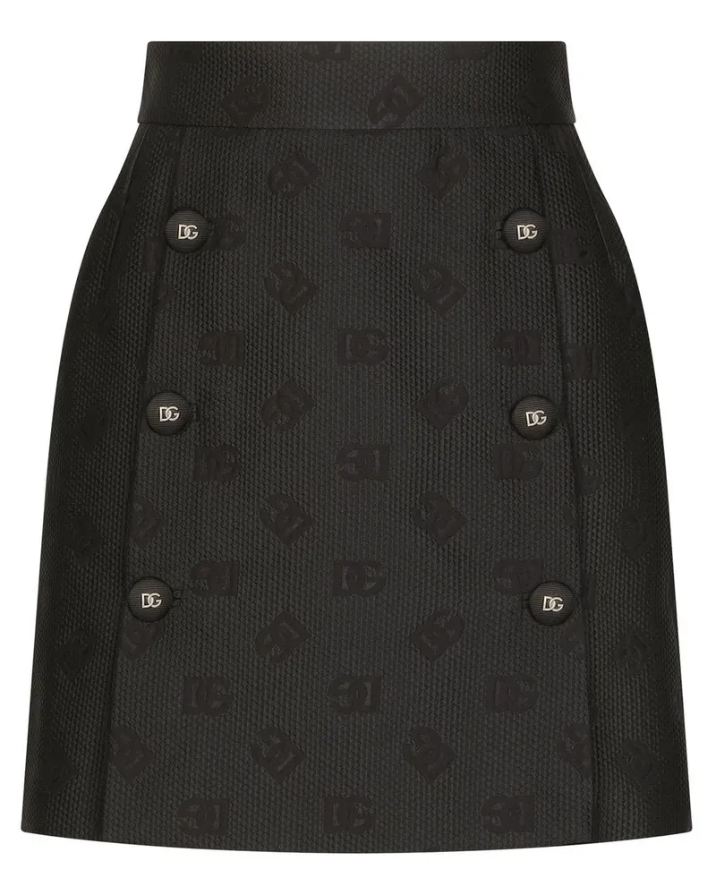 Dolce & Gabbana Jacquard-Minirock mit DG-Logo - Schwarz Schwarz