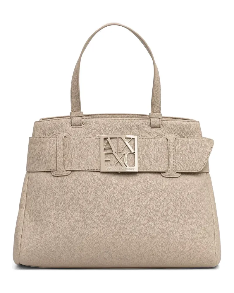 Armani Exchange Shopper mit Logo-Schild - Nude Nude