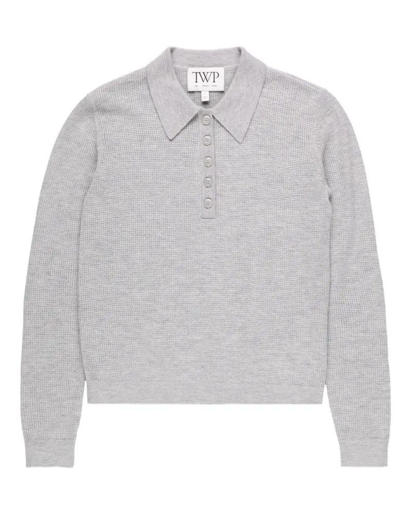 TWP Jorden button polo top - Grau Grau