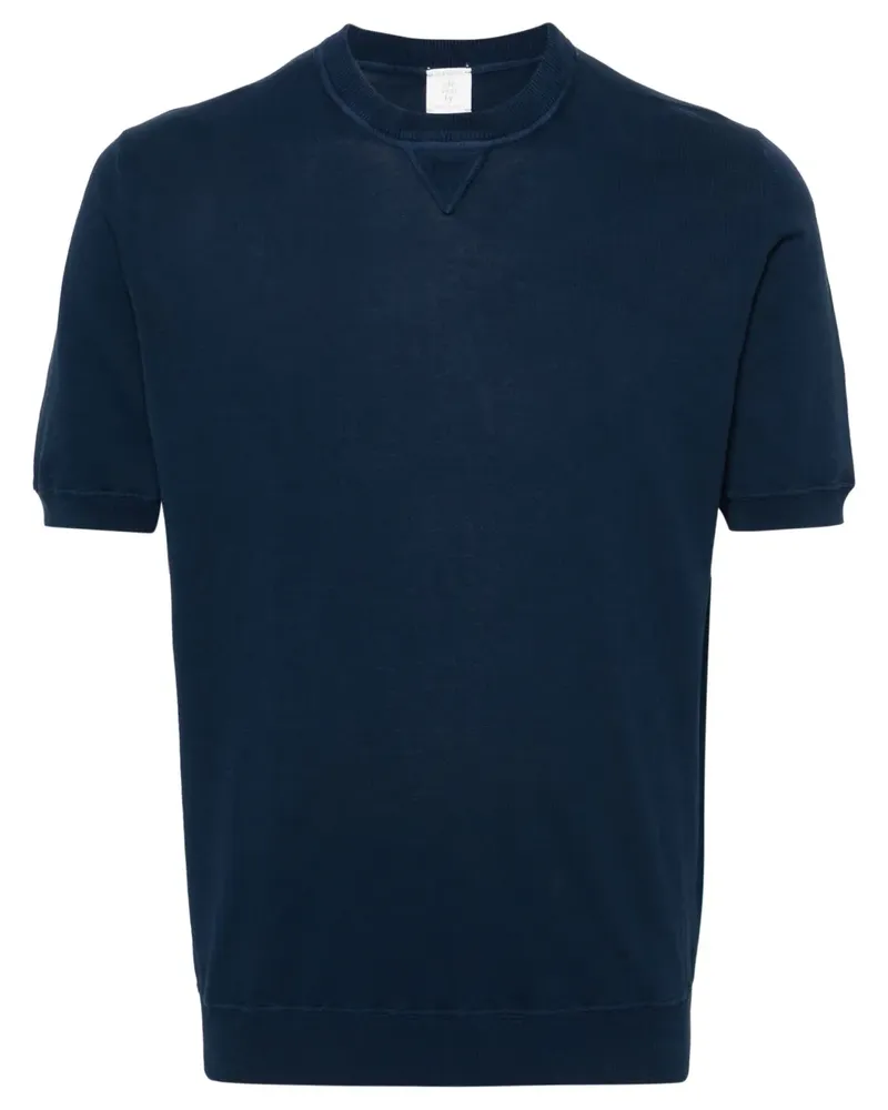 Eleventy Fein gestricktes T-Shirt - Blau Blau
