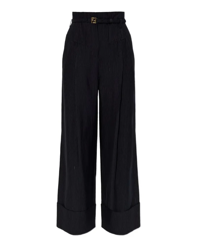 Fendi Hose mit Nadelstreifen - Schwarz Schwarz