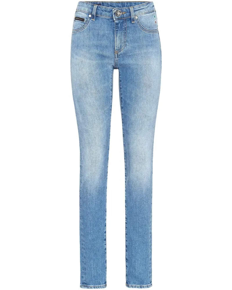 Philipp Plein Jeans mit Logo-Patch - Blau Blau