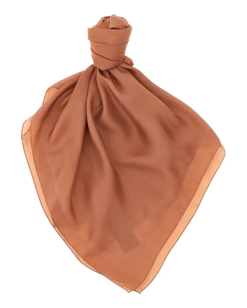 Saint Laurent Cassandre square logo scarf - Braun Braun