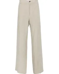 Ferragamo Leinenhose mit geradem Bein Nude