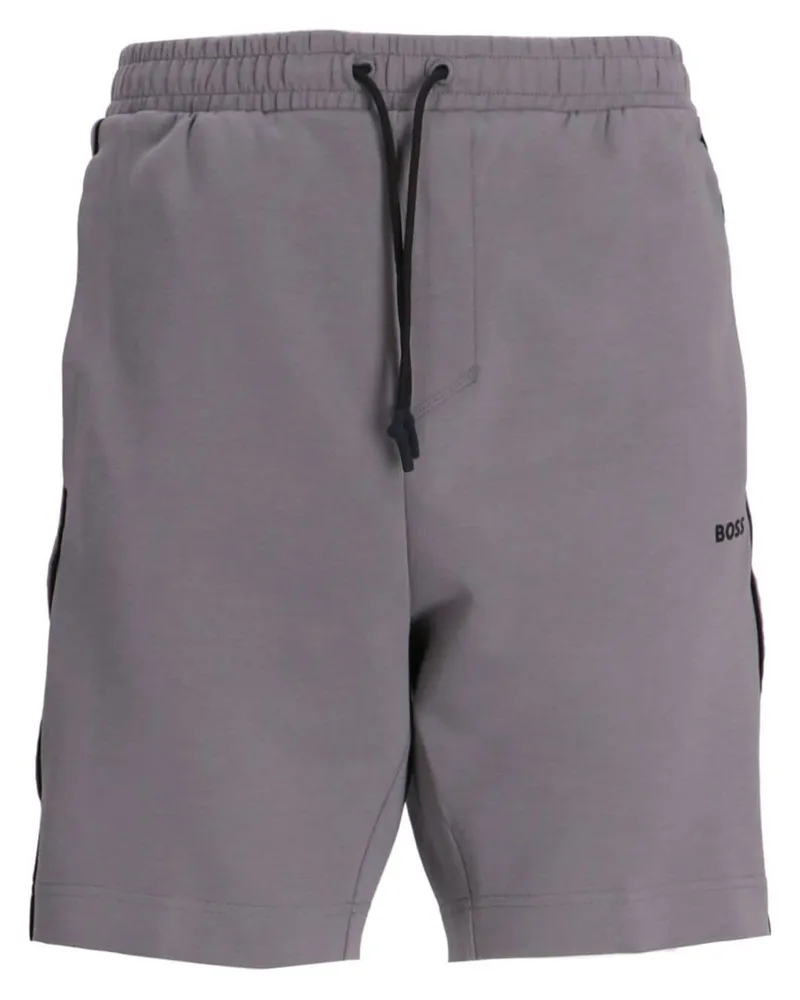 HUGO BOSS Shorts mit Logo-Print Grau