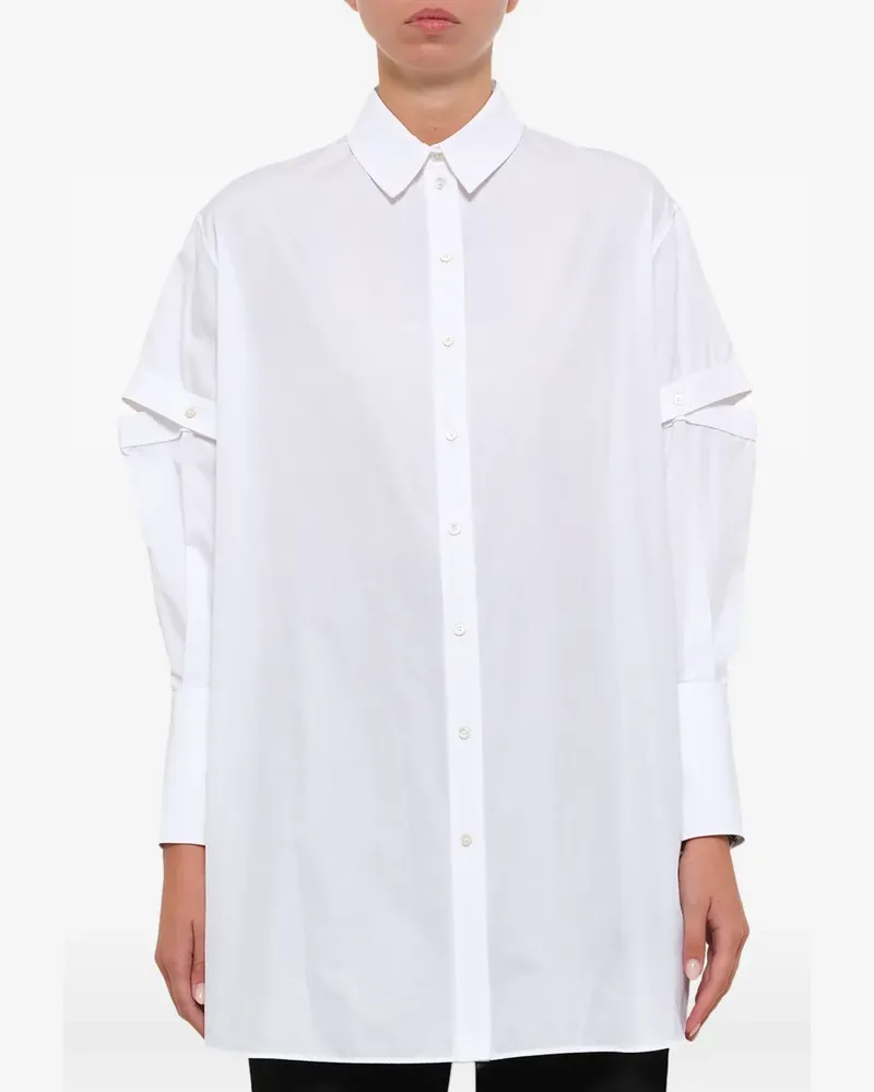 Alexander McQueen Oversized-Hemd mit asymmetrischem Saum - Weiß Weiß