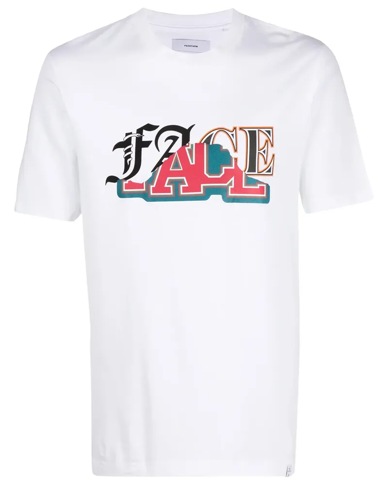 FACETASM T-Shirt mit Typografie-Logo - Weiß Weiß