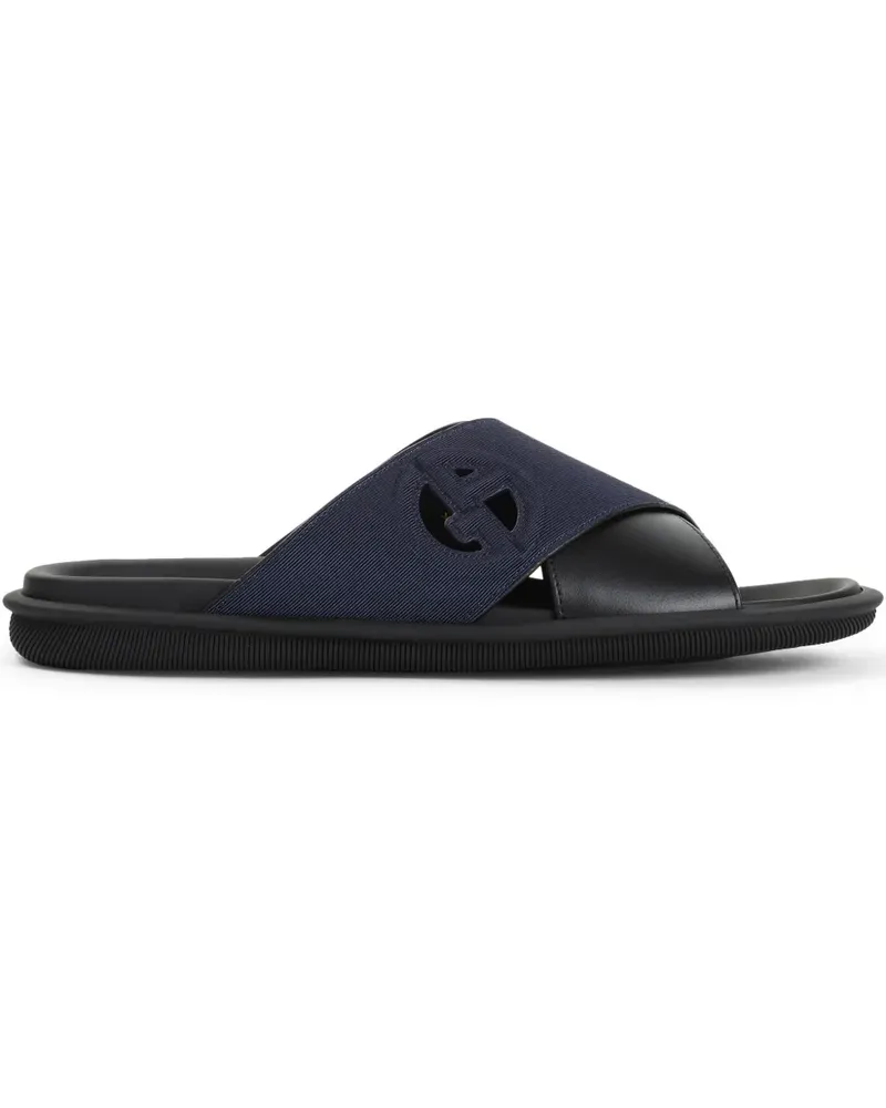 Giorgio Armani Pantoletten mit überkreuzten Riemen - Blau Blau